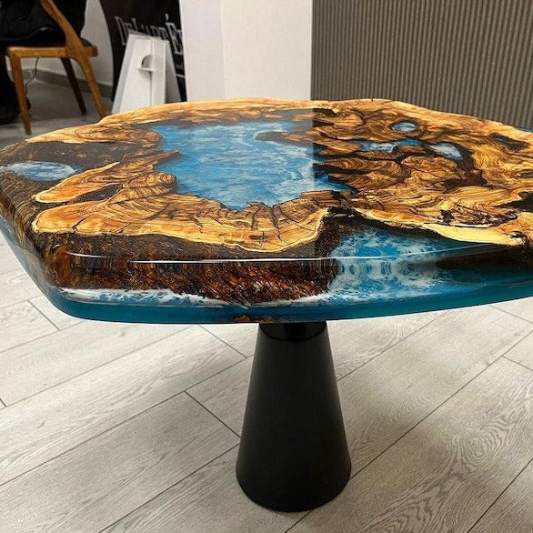 Live Edge Epoxy Wooden Coffee Table