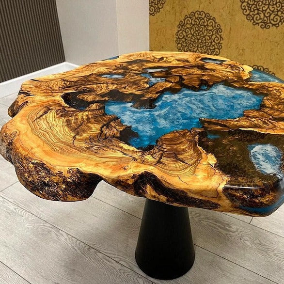 Live Edge Epoxy Wooden Coffee Table