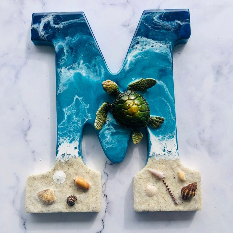 Epoxy Beach Theme Letter