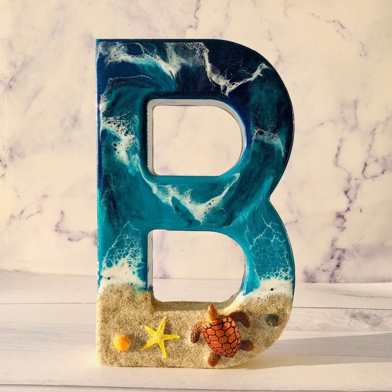Epoxy Beach Theme Letter