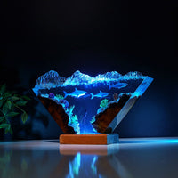 Epoxy And Wood Deep Sea Life Night Lamp thumbnail