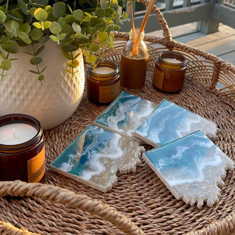 Ocean Resin Coaster Set