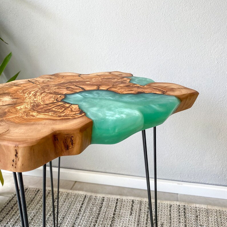 Epoxy Coffee Table made of Olive Wood