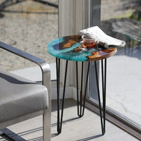 Modern Style Epoxy And Wood Side Table thumbnail