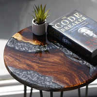 Gray Pigmented Epoxy And Wood Coffee Table thumbnail