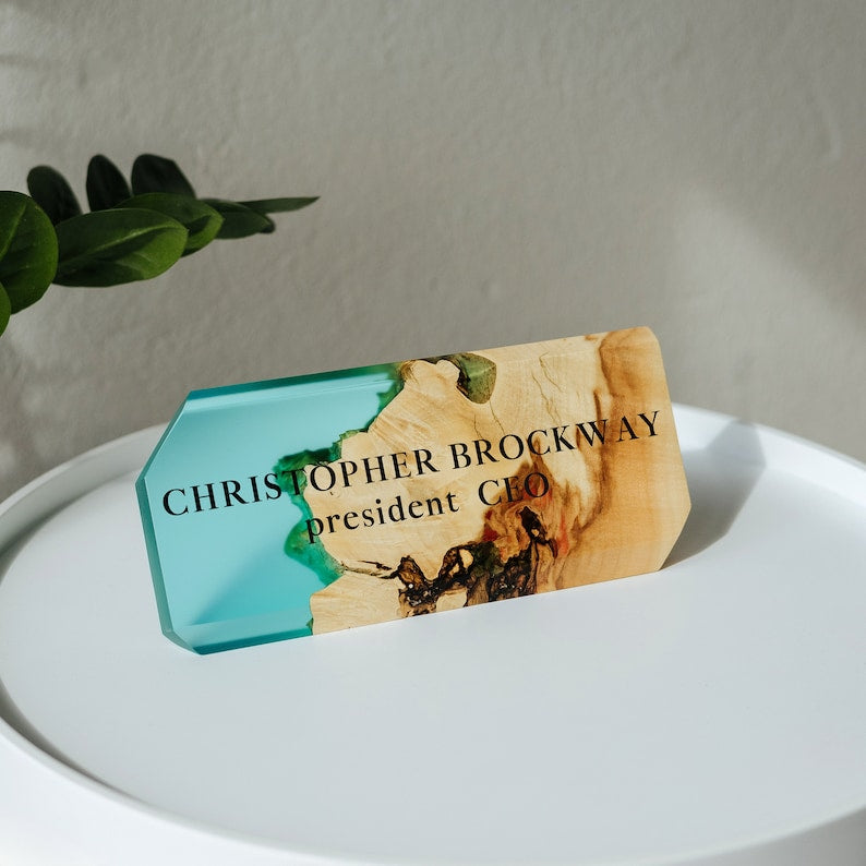 Custom Epoxy Desk Name Plate