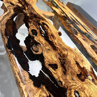 Live Edge Clear Epoxy Custom River Table thumbnail