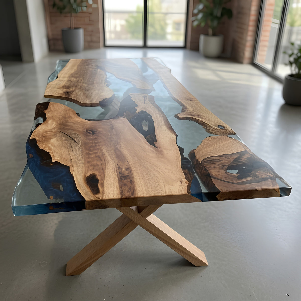 Handcrafted Live Edge Epoxy Table