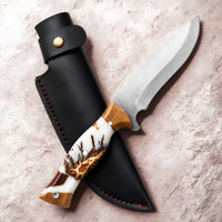 Milky Epoxy & Olive Wood Knife Handle thumbnail