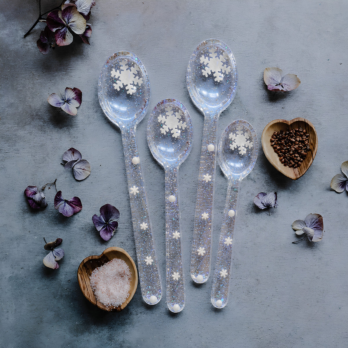 Epoxy Resin Snowflake Spoons