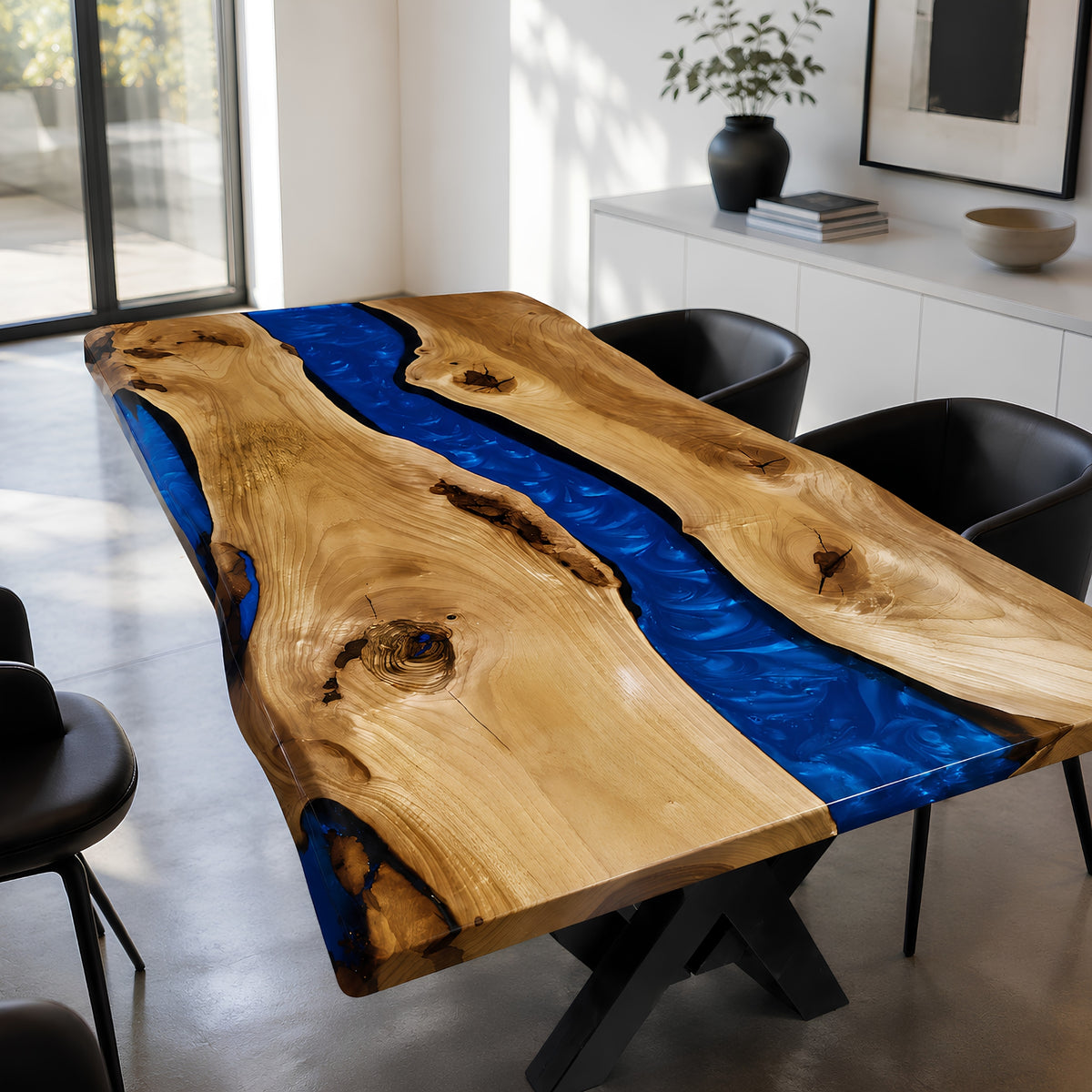 Wood Epoxy Dining Room Table
